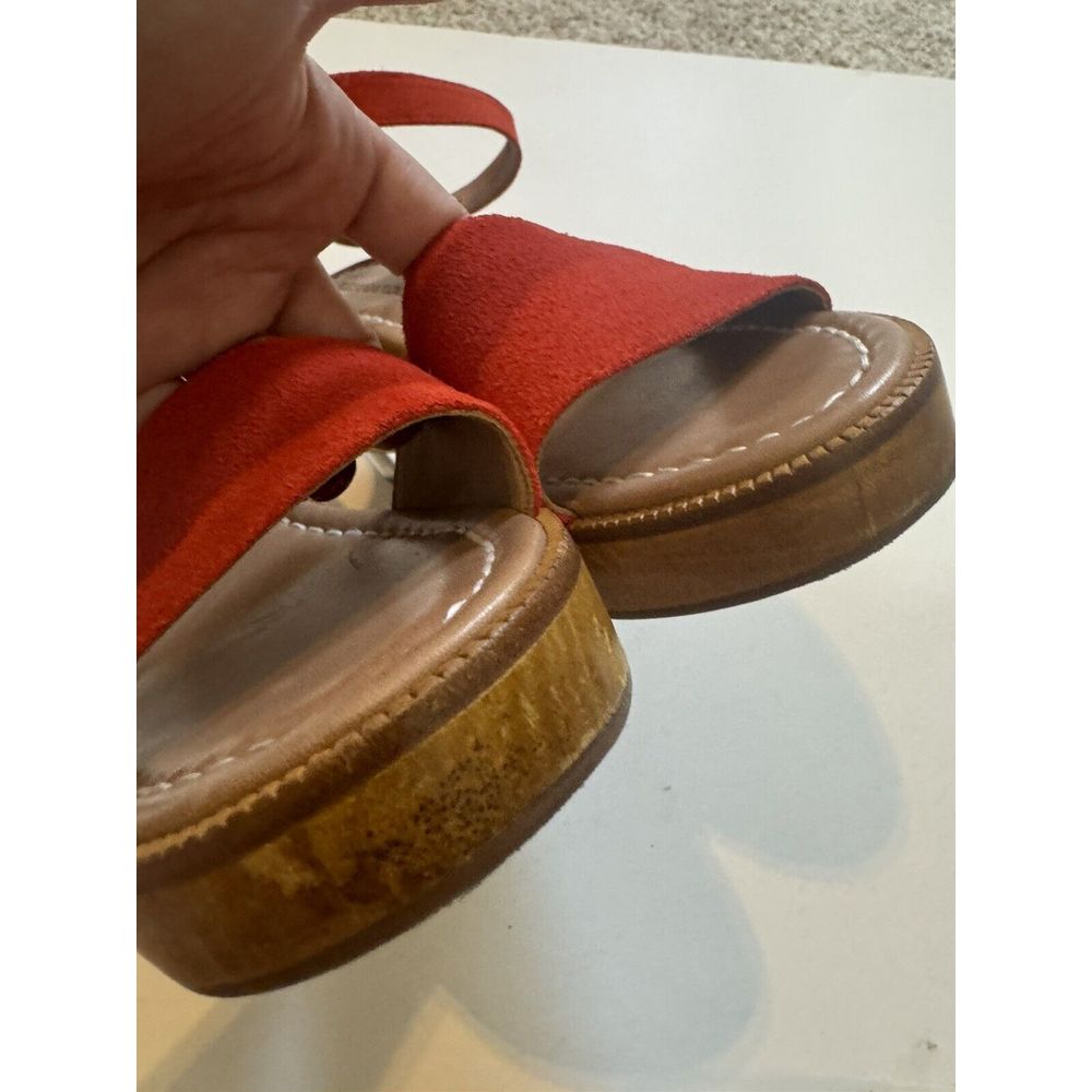 Bernardo Womens Orange Suede Kate Calf Ankle Strap Heels Size 11m — image 3 of 7